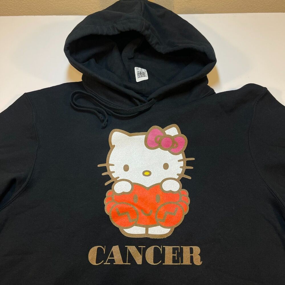 New Hello Kitty Cancer Crab Astrology Zodiac Sign Hoodie Sweatshirt Unisex M